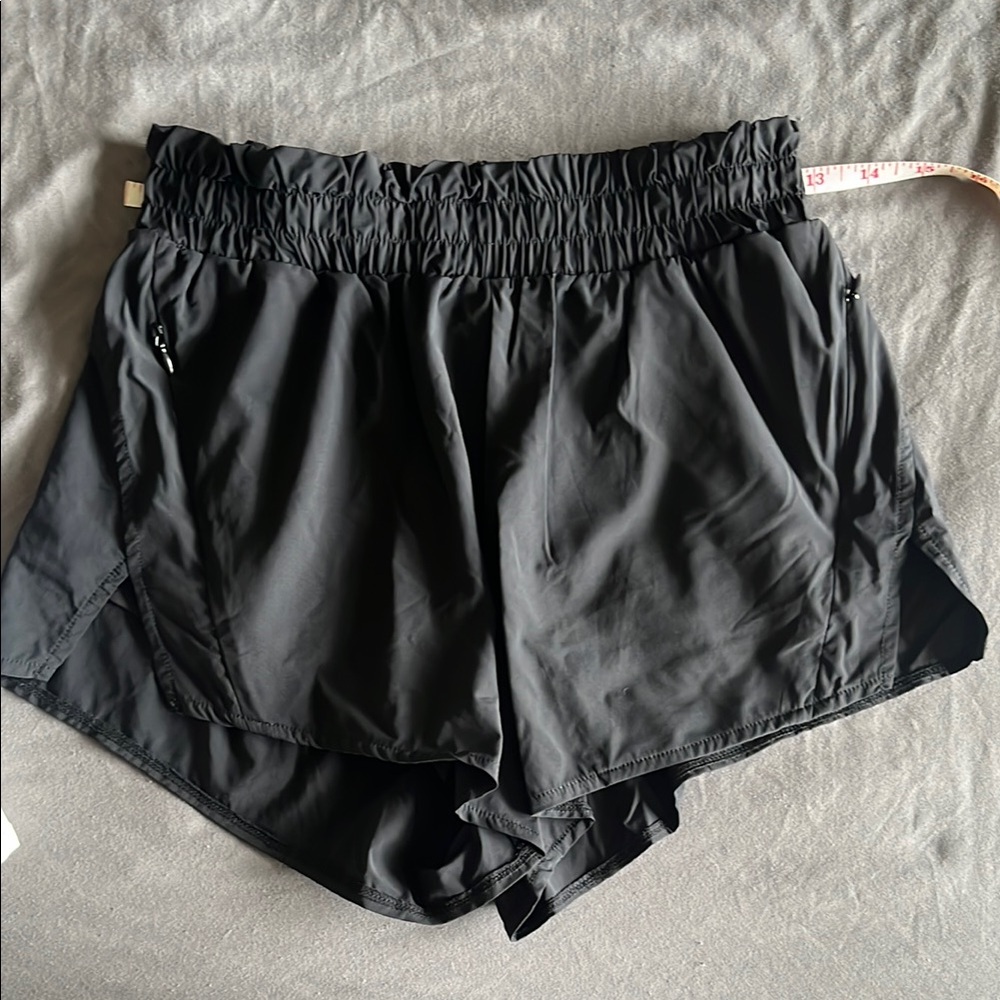 Women's Black Elastic Waist Shorts
